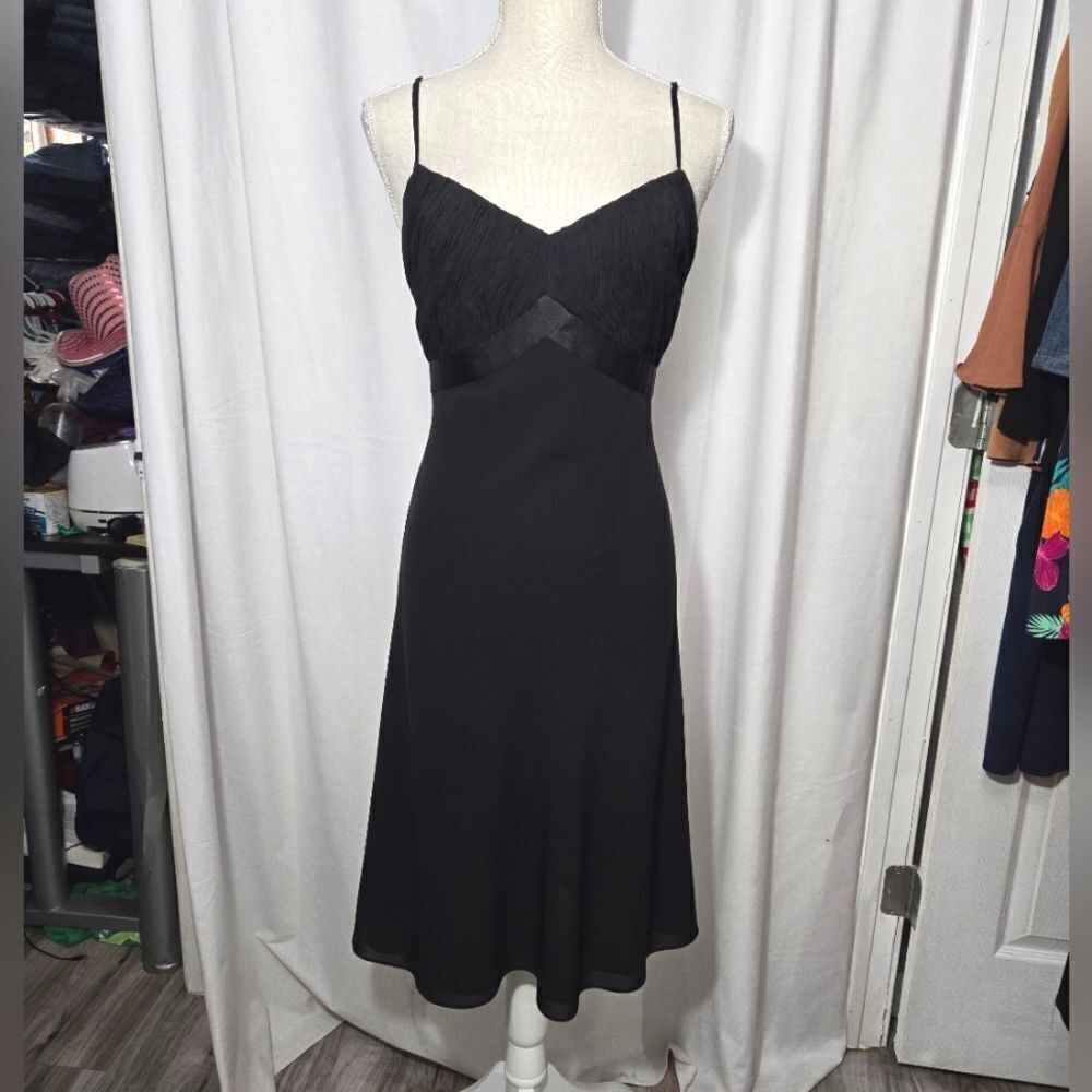 Ann taylor black Loft silk cocktail dress